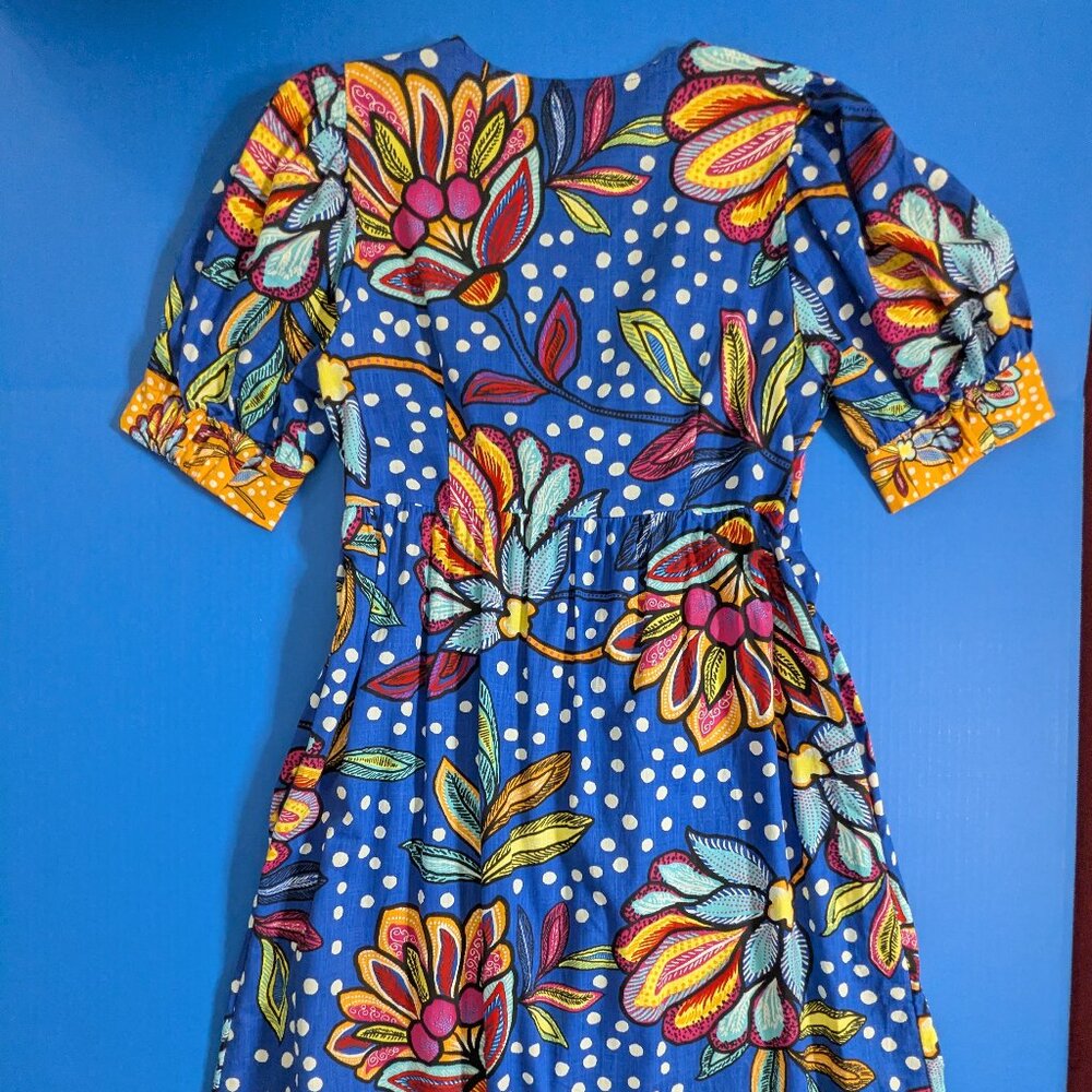 Tabitha Brown x Target Mixed Floral/Polka Dot Puff Sleeve Boho Maxi Dress 8 - Picture 8 of 10